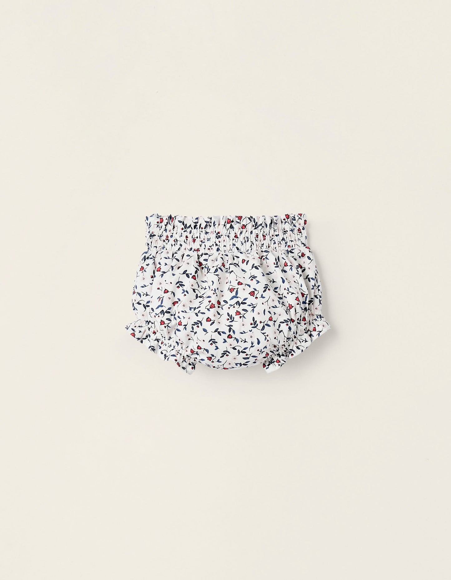 Bloomer neonata in cotone "fiori" bianco