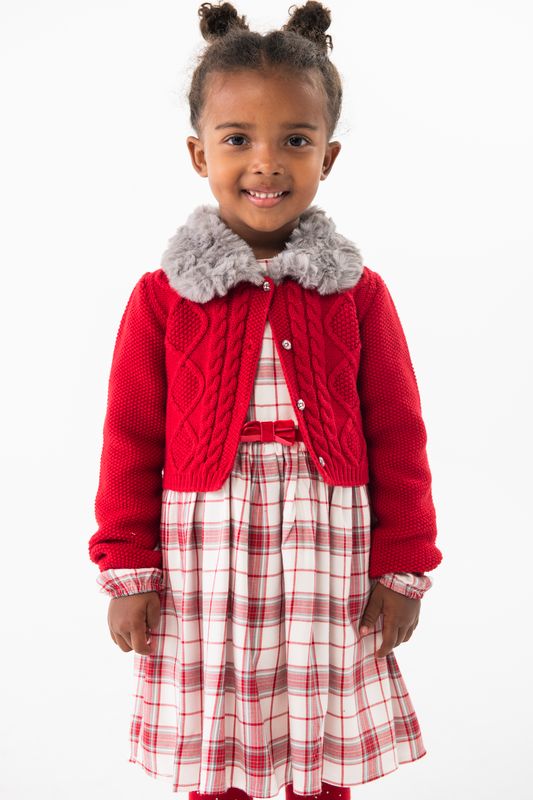 Cardigan in maglia in rosso granata