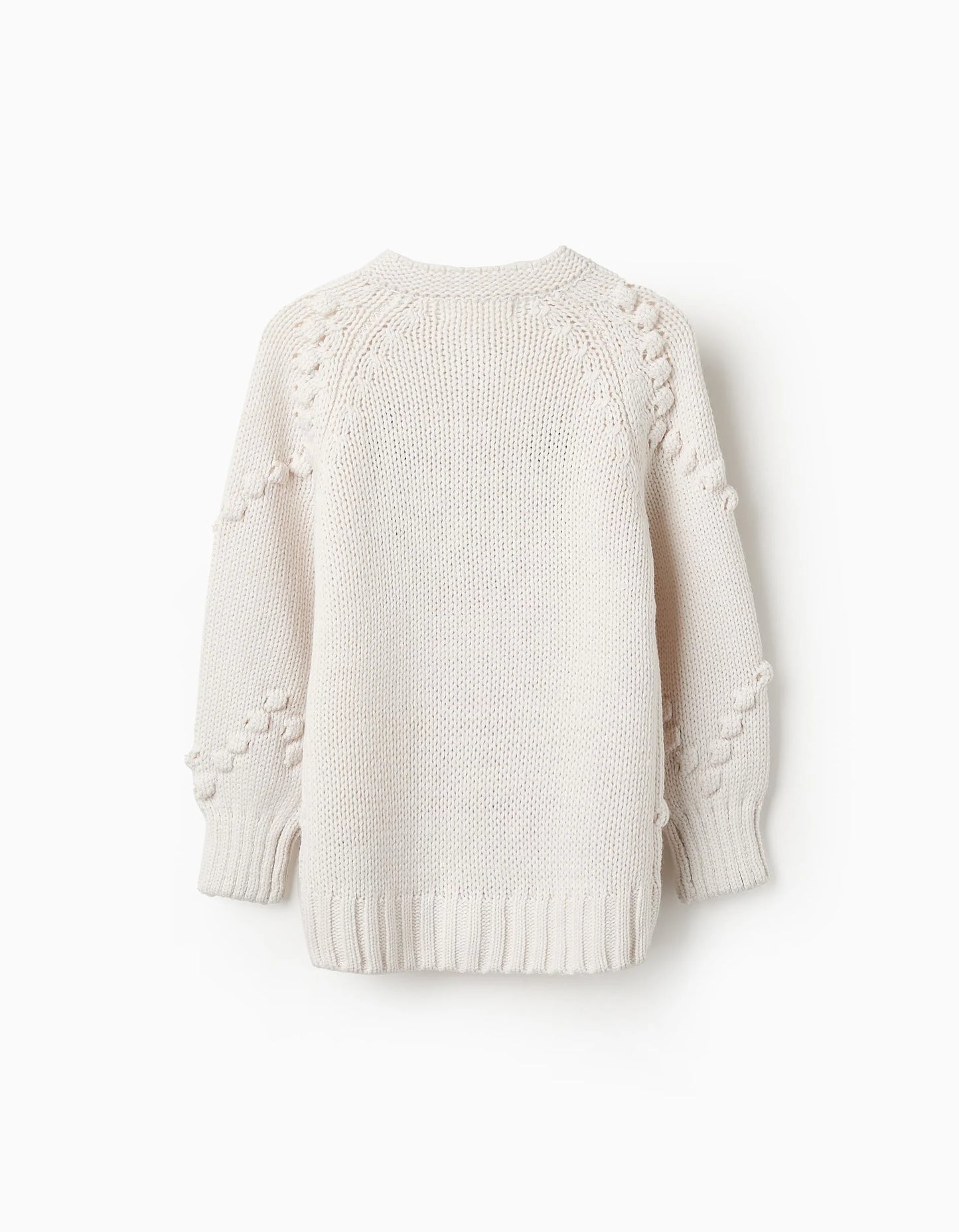 Cardigan in maglia con ricamo per bambine, bianco