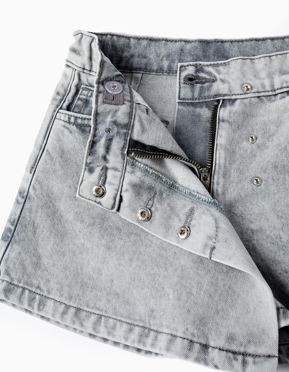 Gonna-pantalone in denim grigio, bambina-ragazza