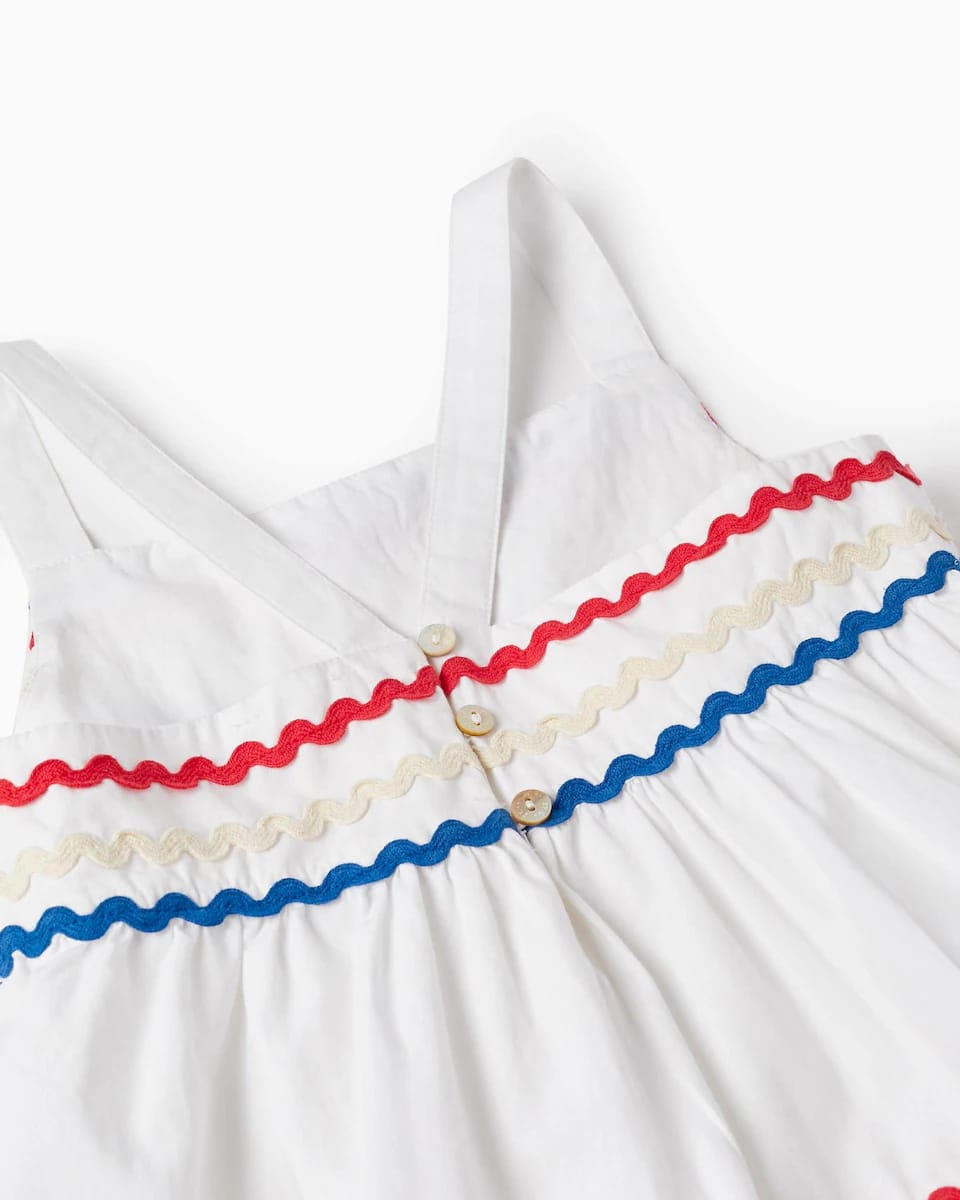 Vestito bianco cotone 100% con spalline