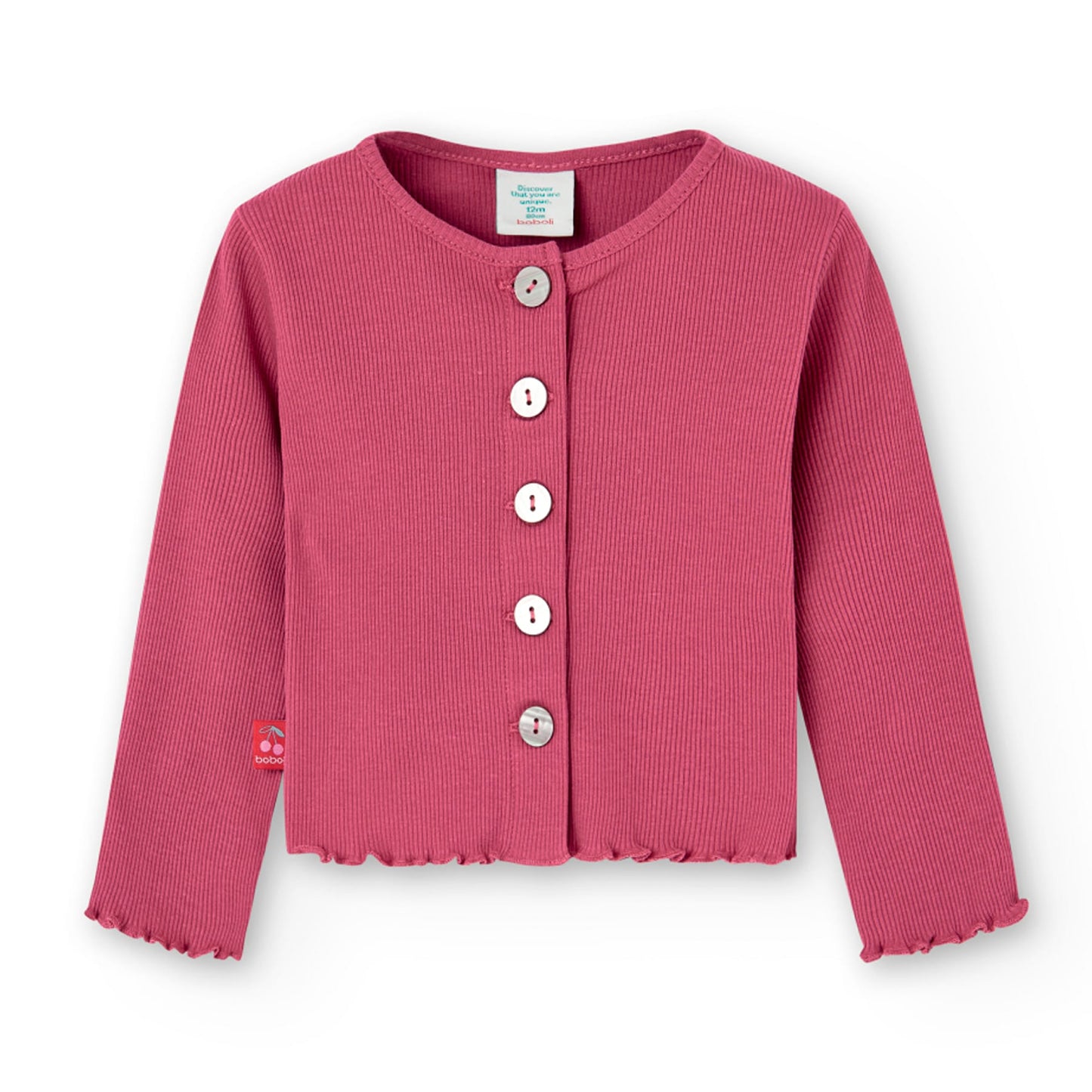 Cardigan in cotone color granata