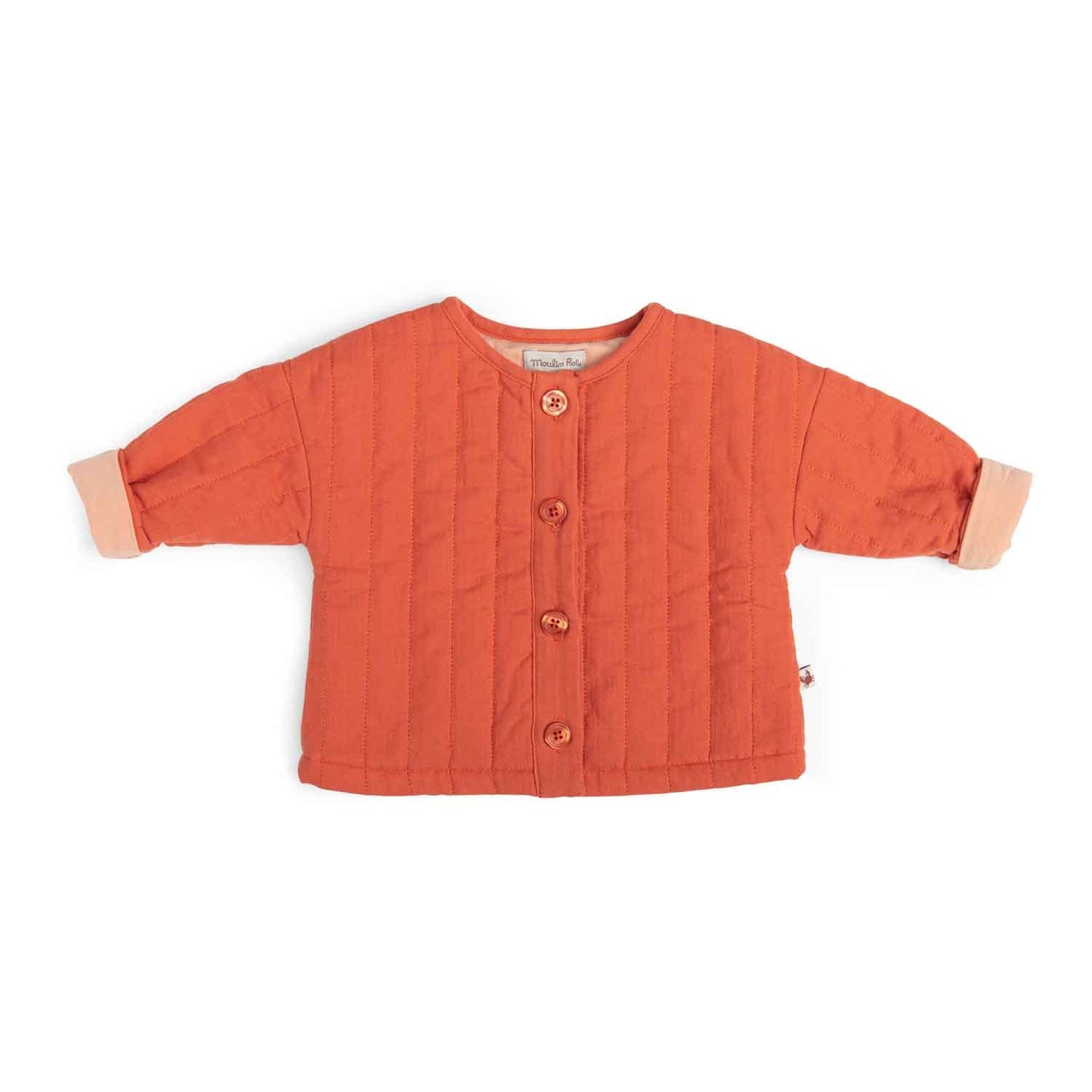 Giacca trapuntata mussola di cotone neonato, arancione