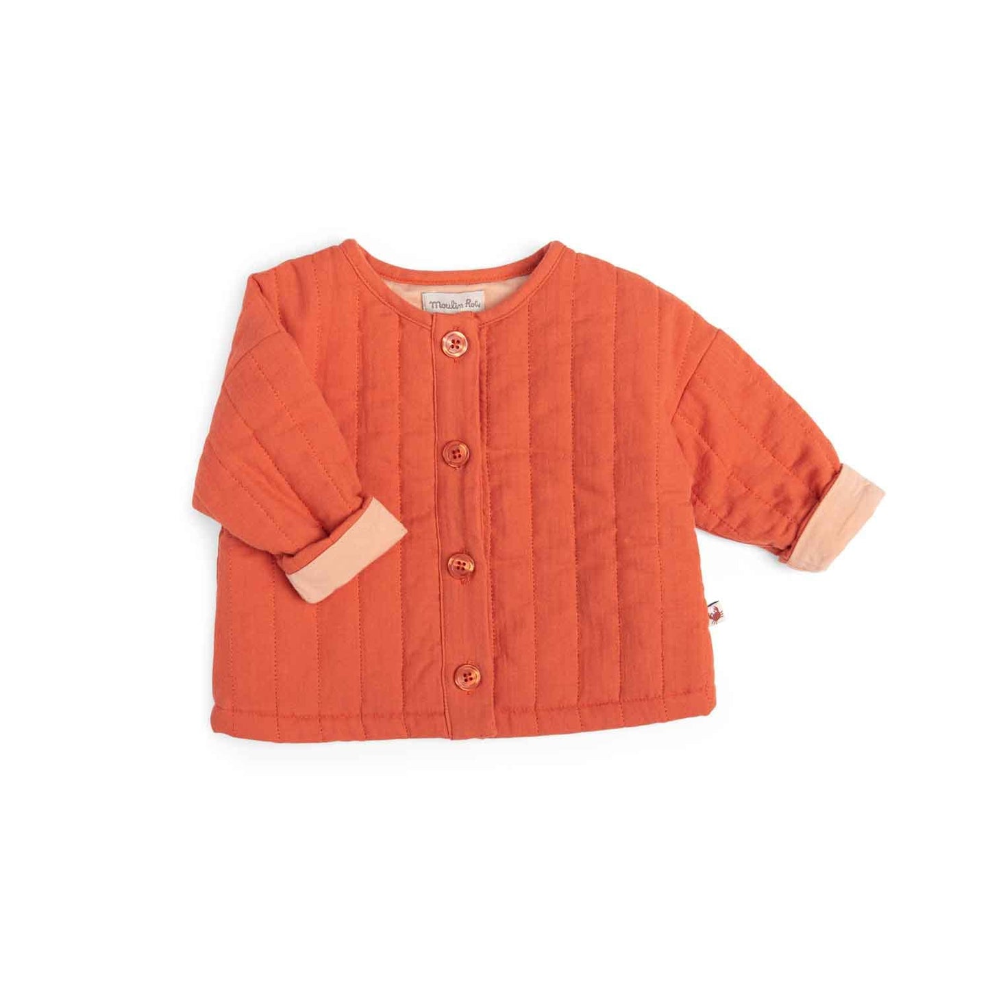 Giacca trapuntata mussola di cotone neonato, arancione