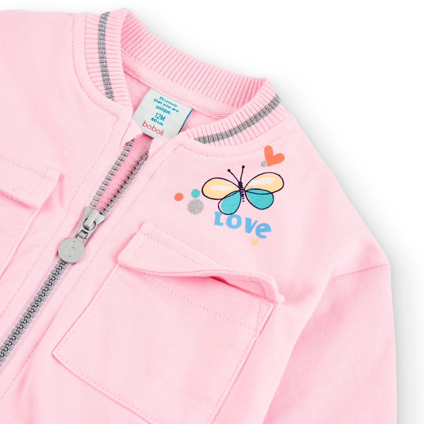 Felpa rosa bambina cotone