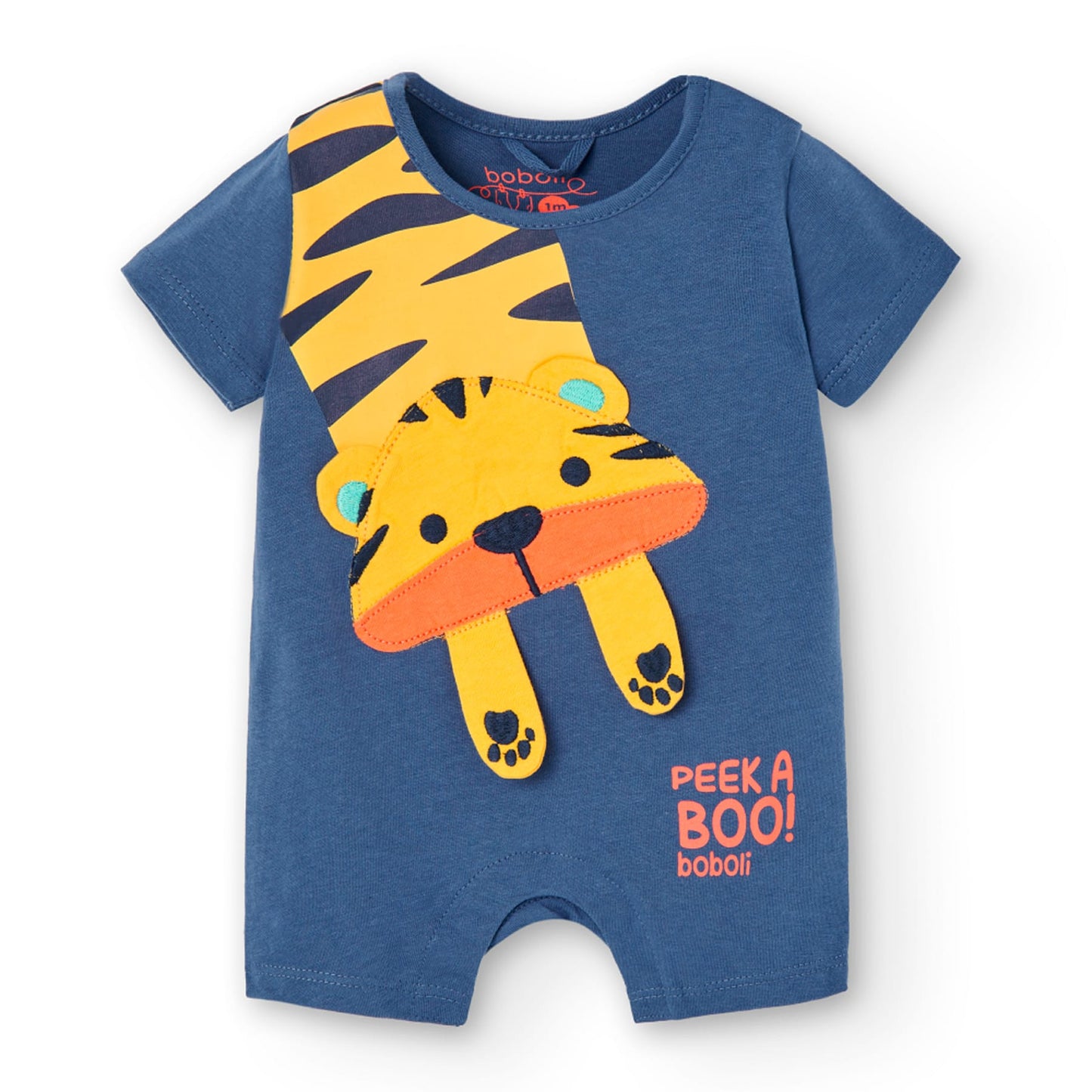 Tutina in cotone tigrotto neonato blu