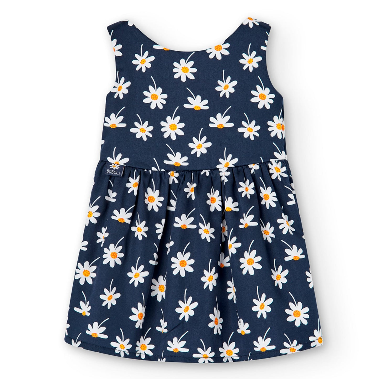 Vestito da bambina blu con margherite
