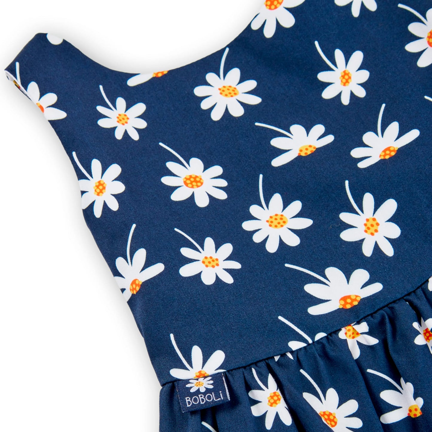 Vestito da bambina blu con margherite