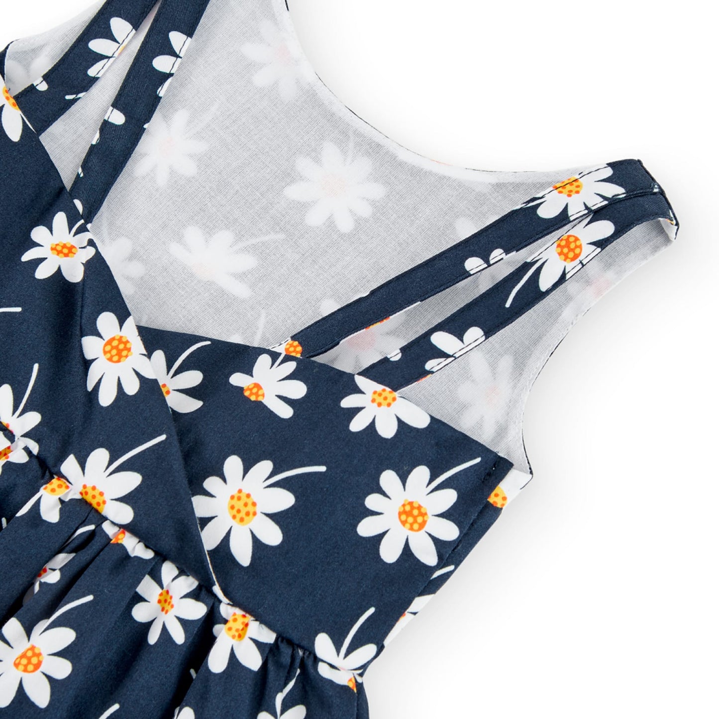 Vestito da bambina blu con margherite