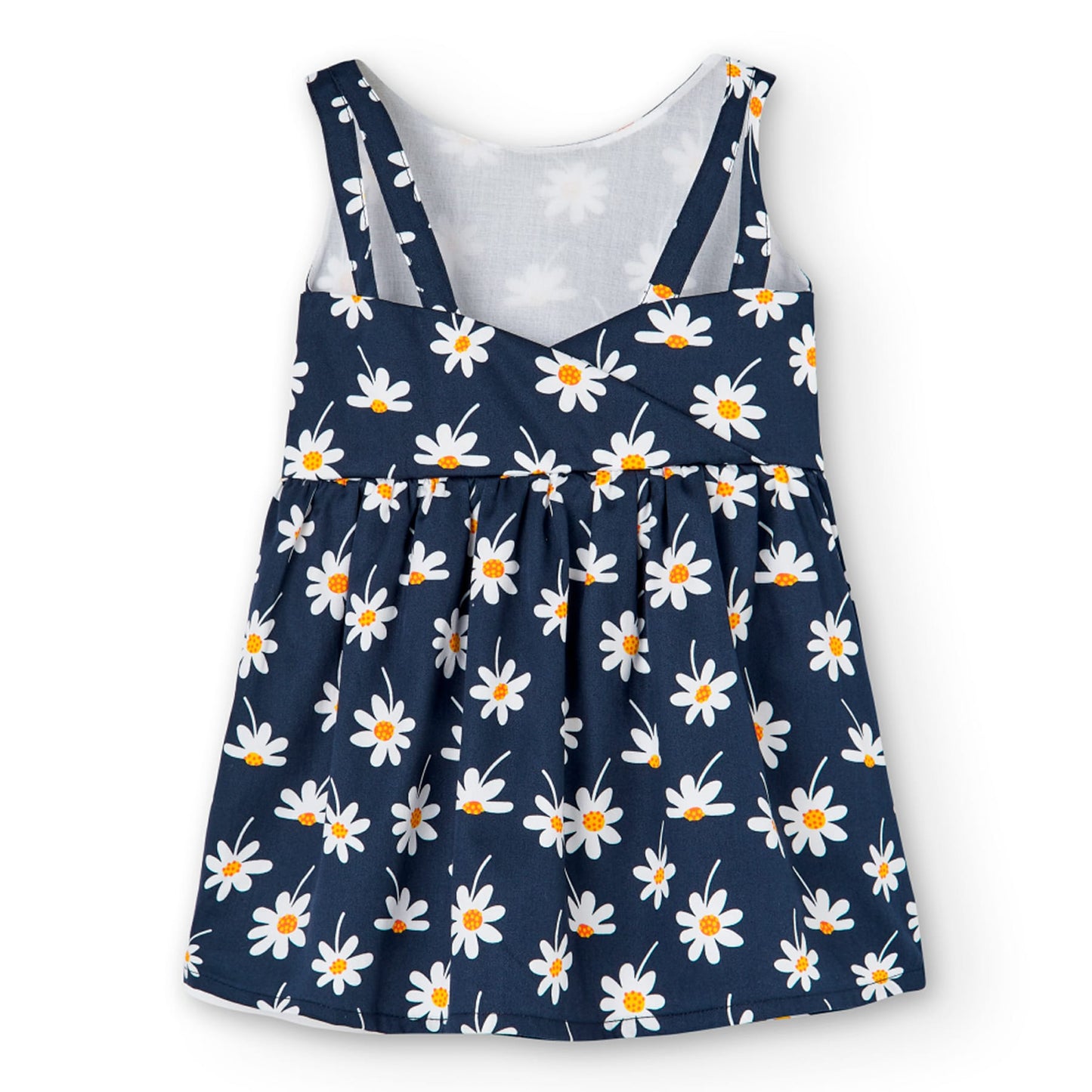 Vestito da bambina blu con margherite