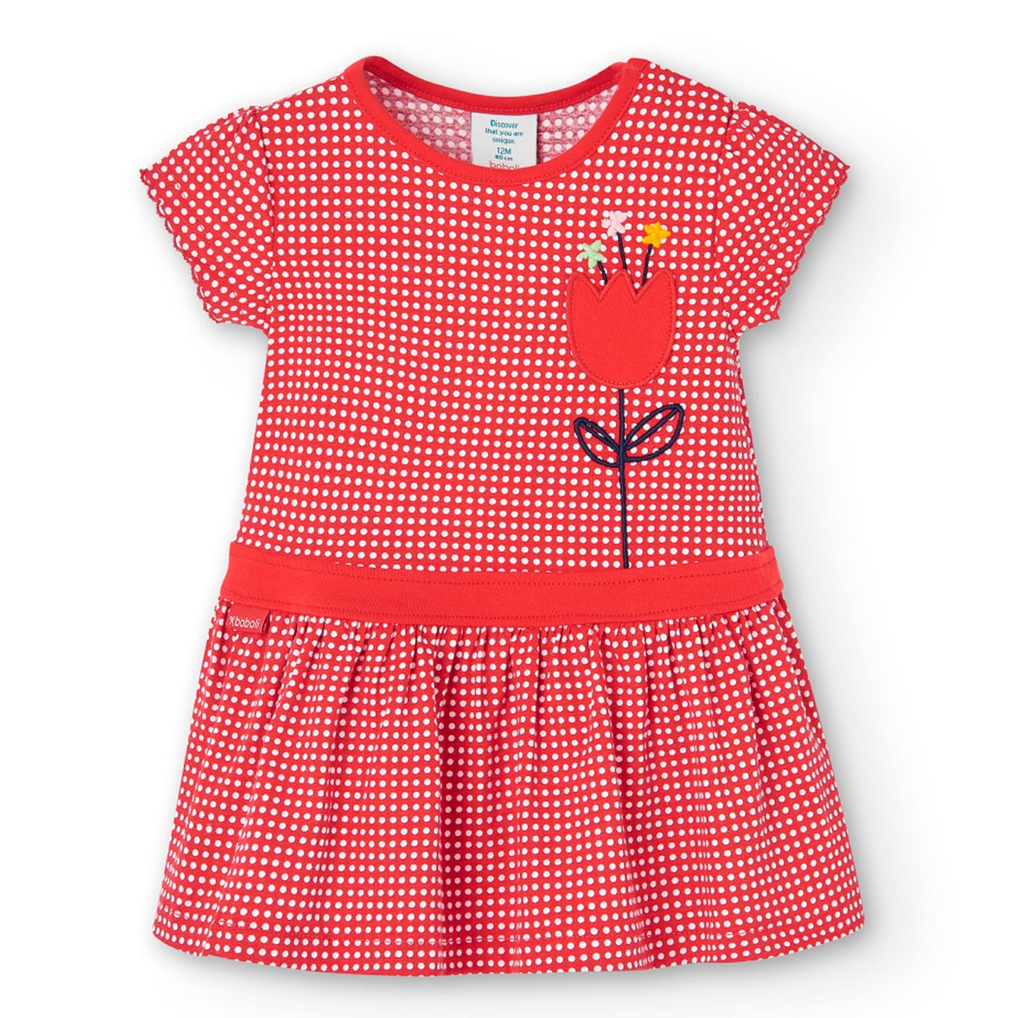 Vestito da bambina in jersey elasticizzato rosso