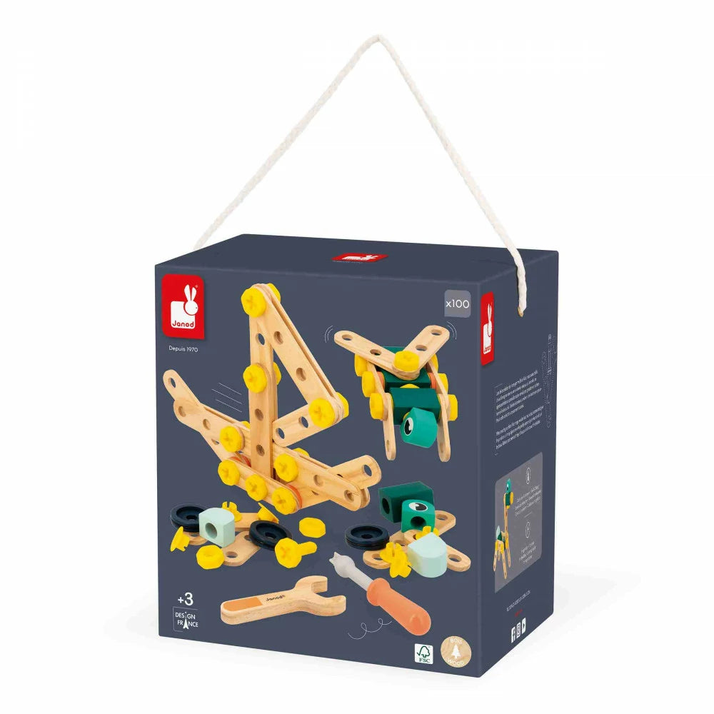 Kit costruzioni bricolage- set 100 pezzi legno