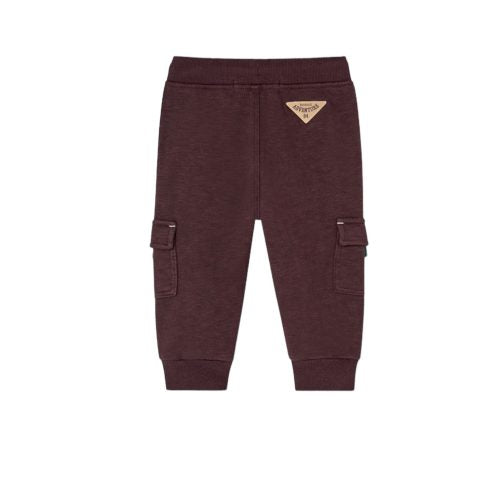 Pantaloni felpati marrone-bordeaux con tasconi