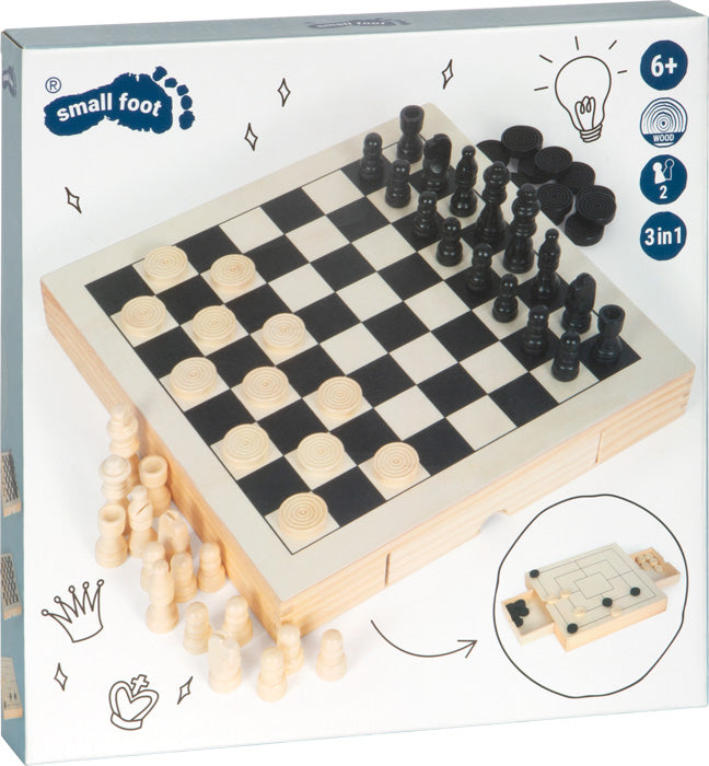 Set giochi scacchi dama e mulino