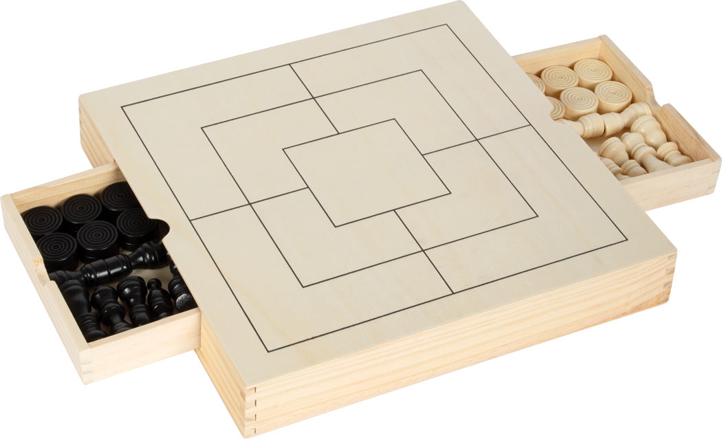 Set giochi scacchi dama e mulino