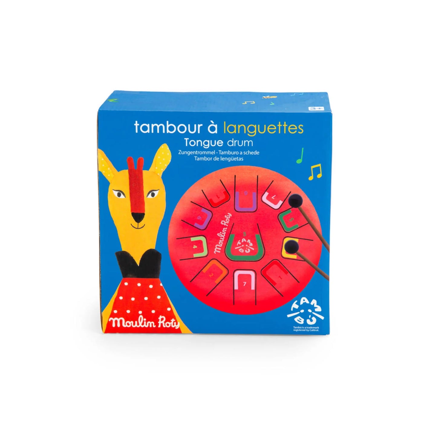 Tamburo a linguette in metallo rosso