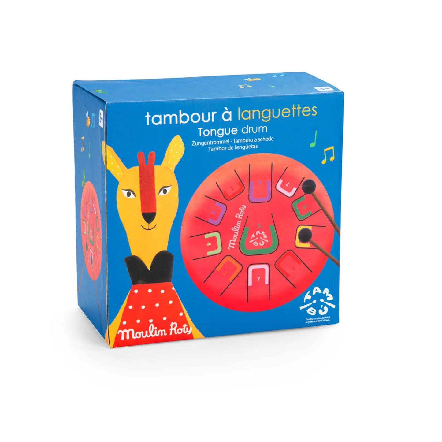 Tamburo a linguette in metallo rosso