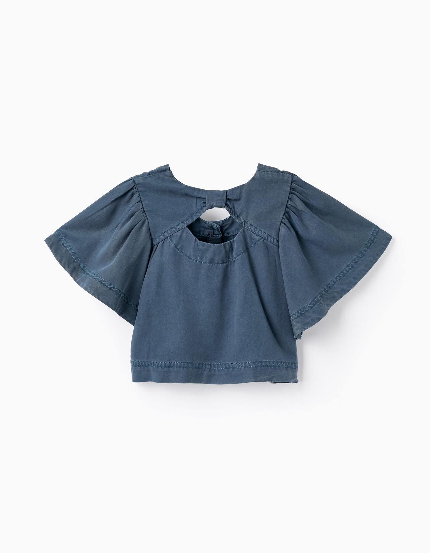 Top corto a maniche corte per bambina, blu scuro