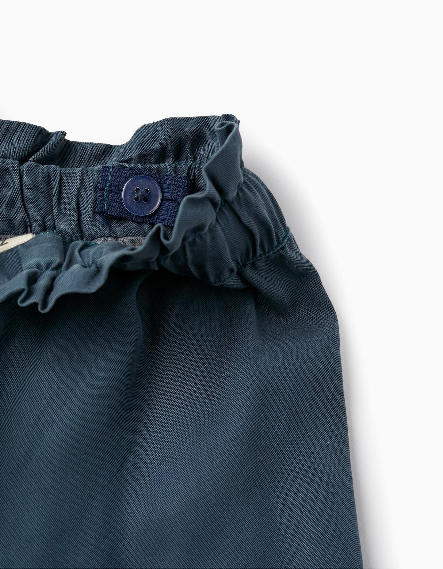Pantaloni in twill a gamba larga per bambina, blu scuro