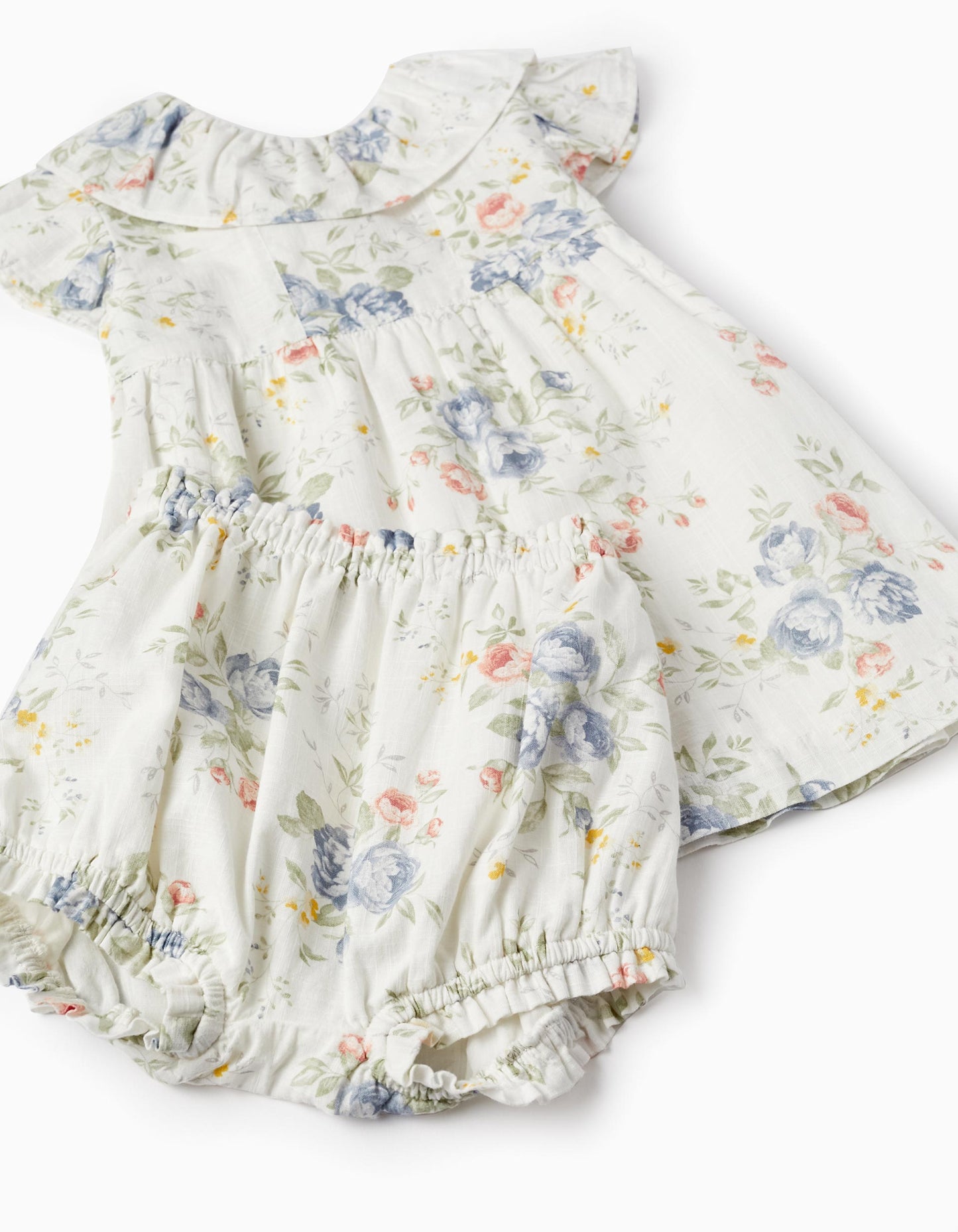 Vestitino + copri pannolino in cotone per neonata "floreale", multicolor