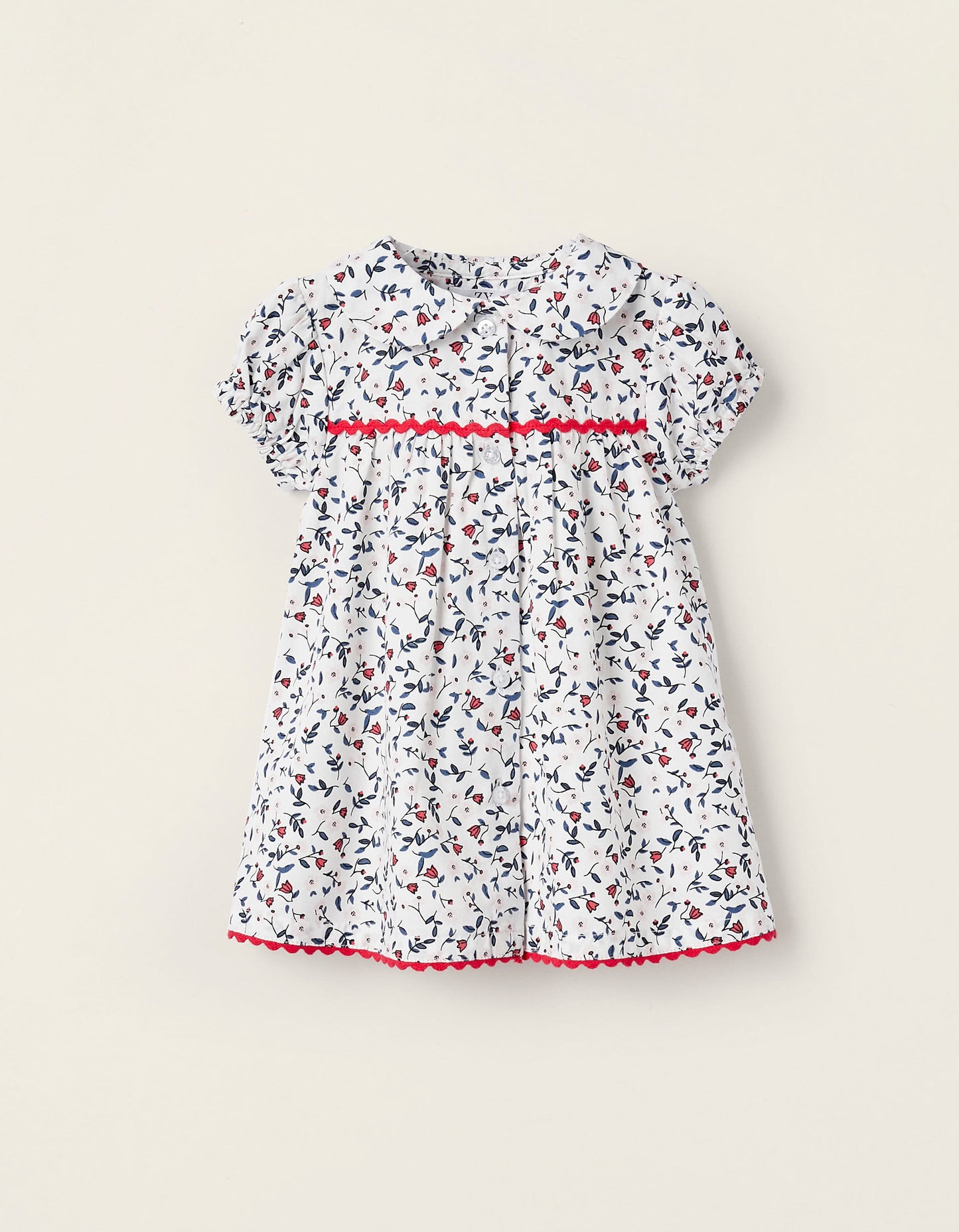 Vestitino in cotone per neonata "fiore" bianco