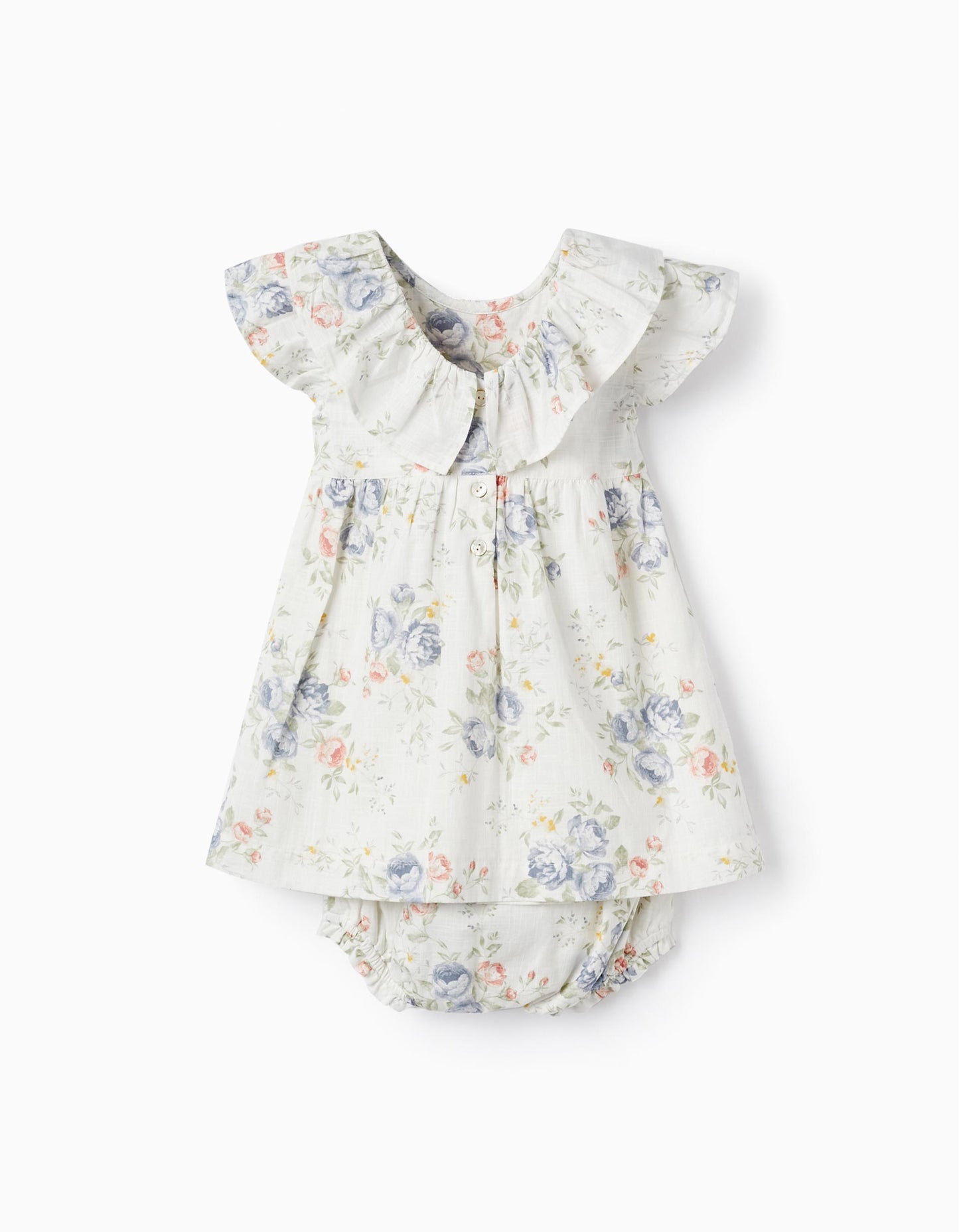 Vestitino + copri pannolino in cotone per neonata "floreale", multicolor