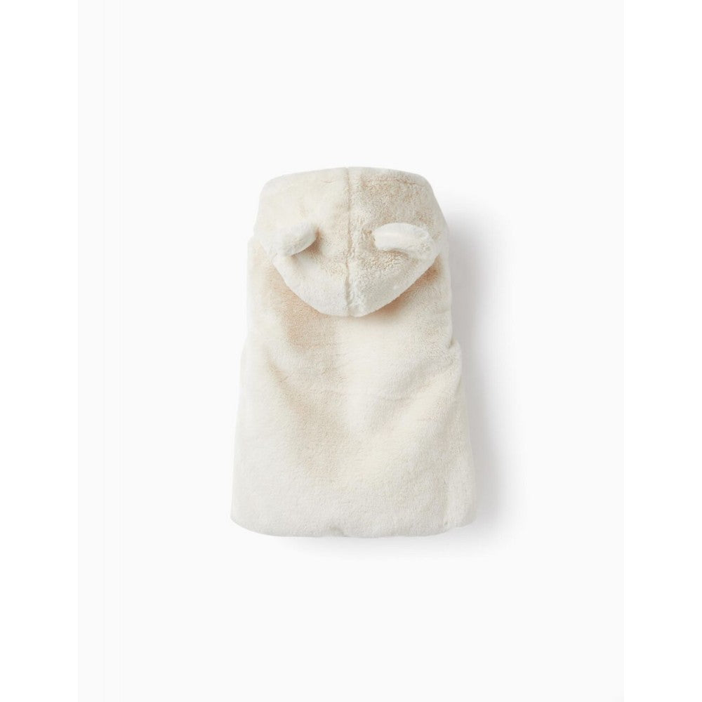 Gilet neonata bianco in pelliccia sintetica