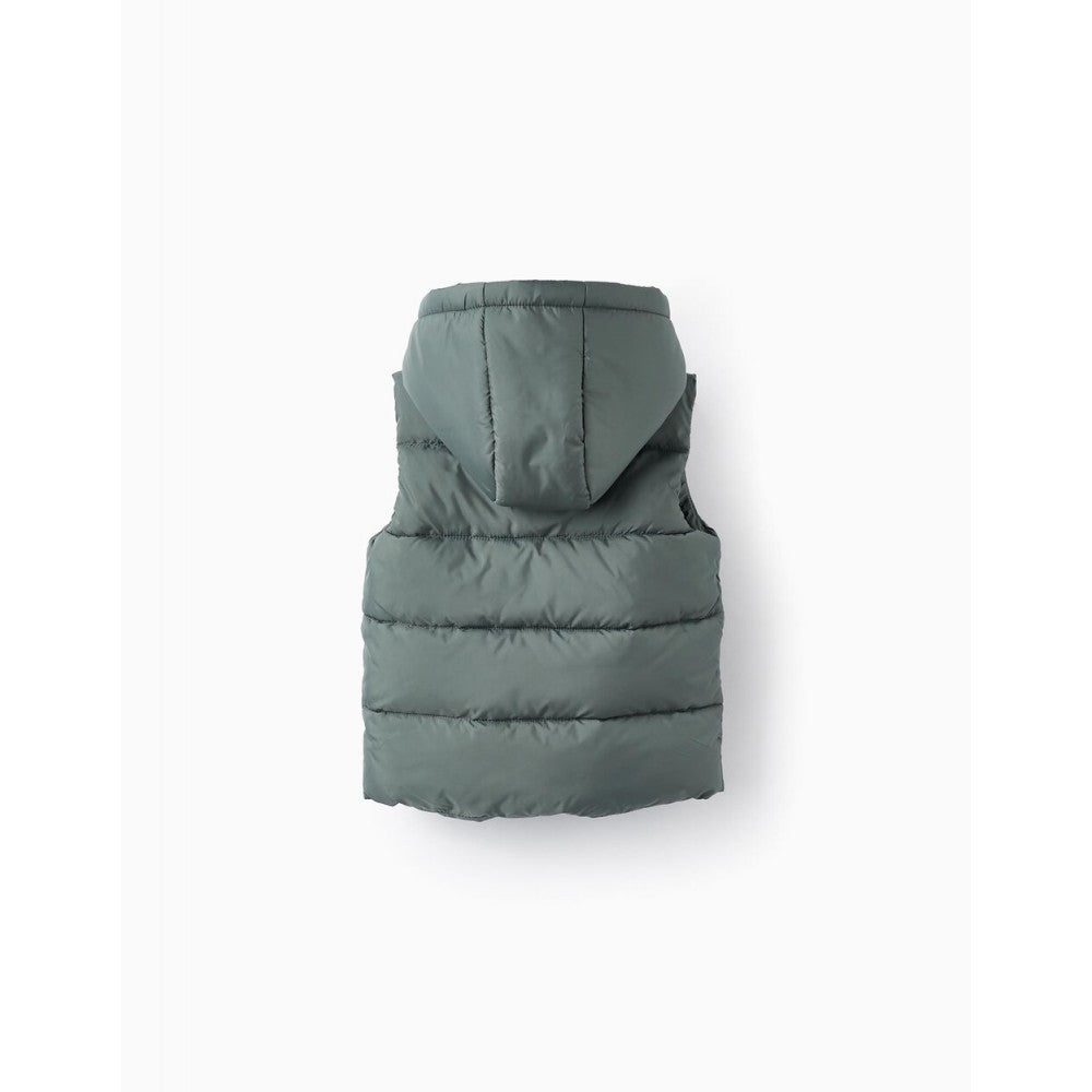 Gilet neonato verde interno in pile