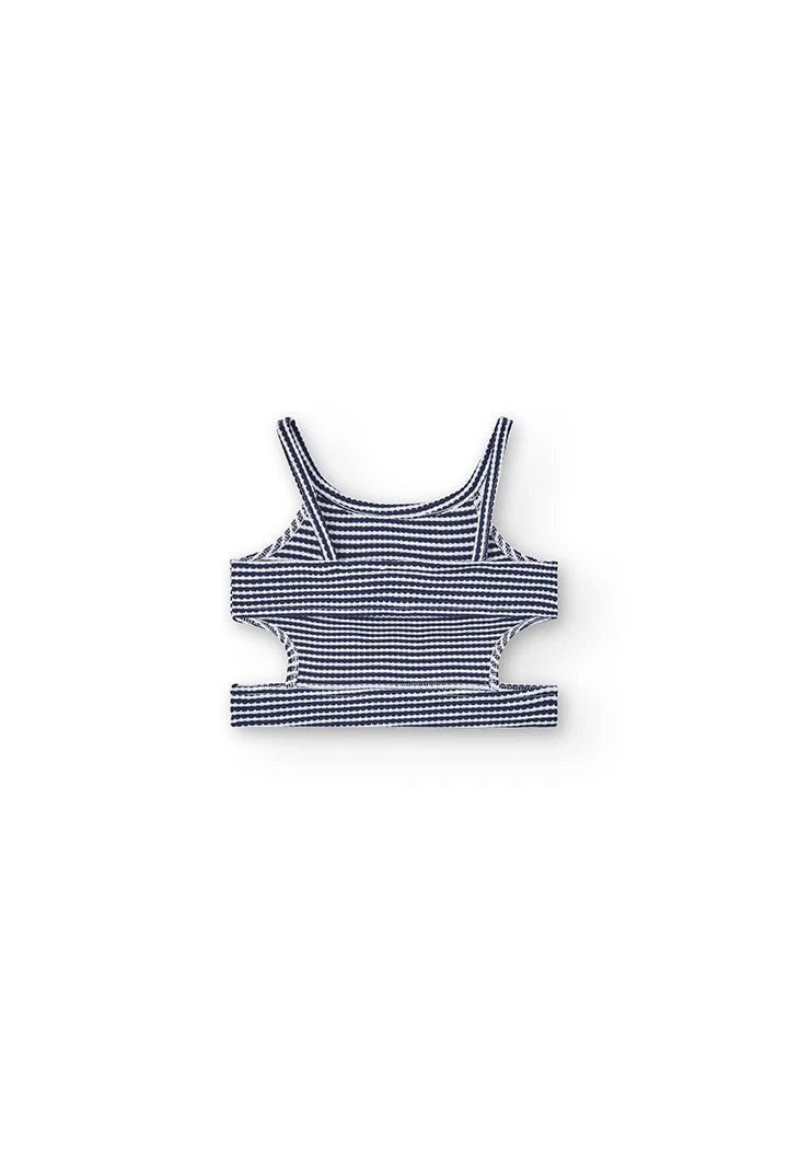 Top in jersey da bambina blu marino