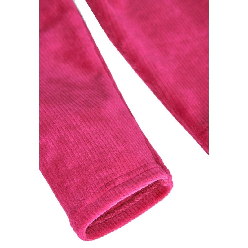 Leggings velluto fucsia bambina