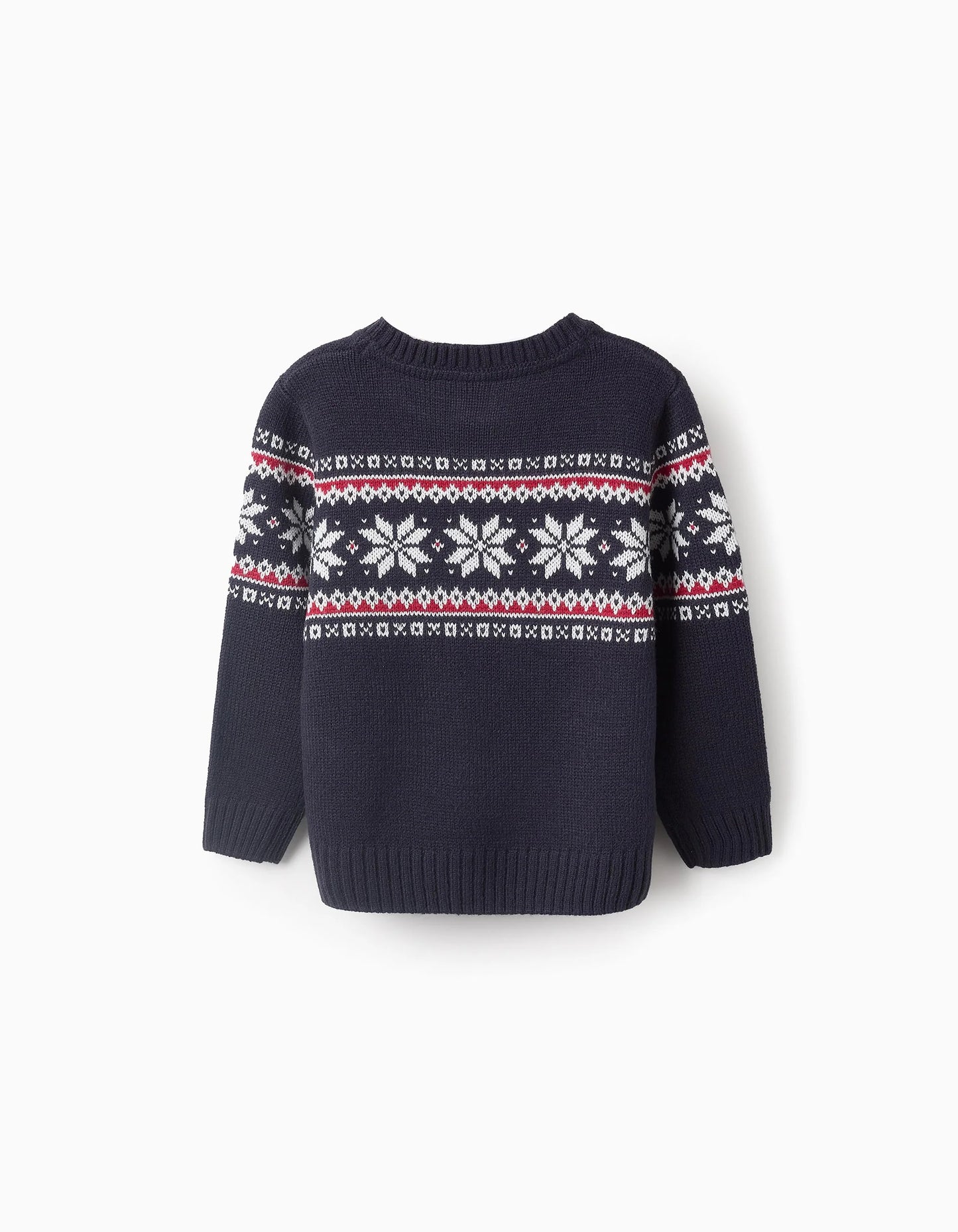 Maglione natalizio lavorato a maglia blu scuro