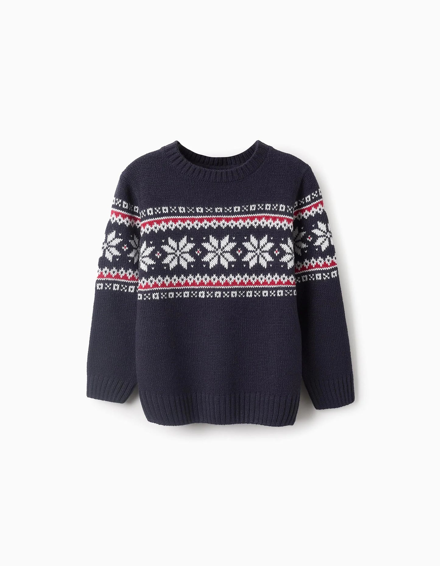 Maglione natalizio lavorato a maglia blu scuro