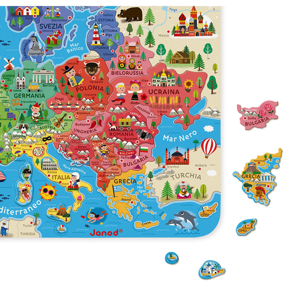 Puzzle mappa magnetica Europa versione italiana