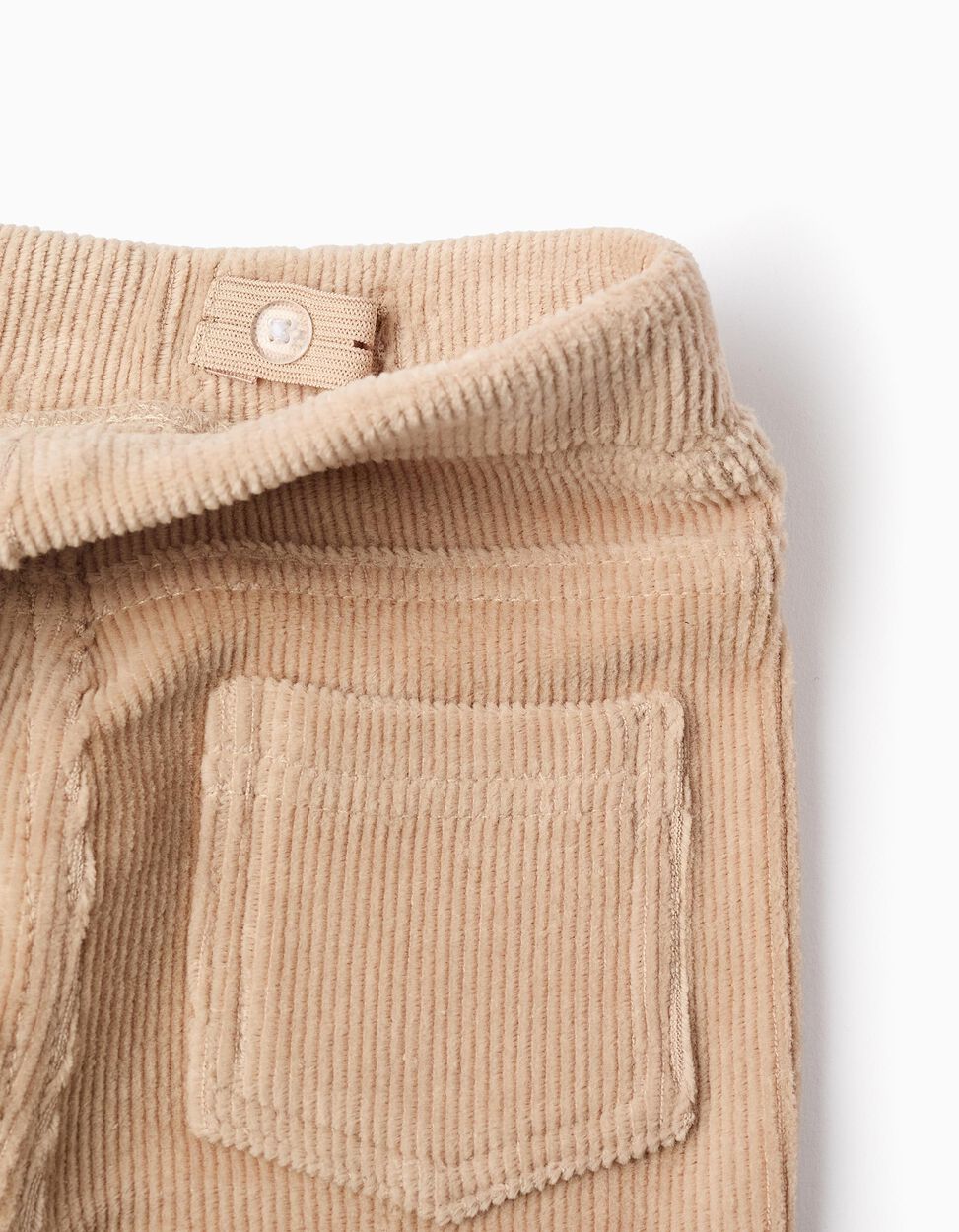 Jeggings a zampa di elefante in velluto a coste per neonata, beige