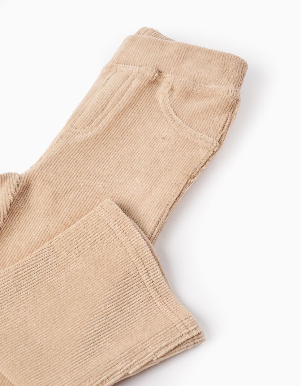 Jeggings a zampa di elefante in velluto a coste per neonata, beige