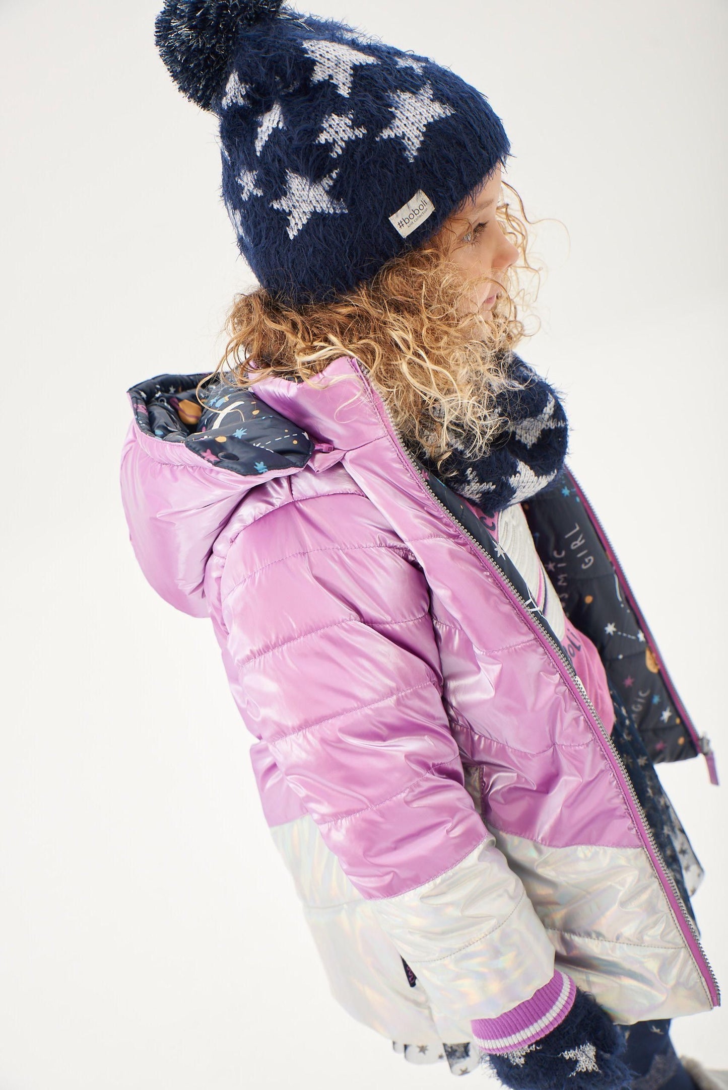 Parka reversibile double face tessuto tecnico bambina