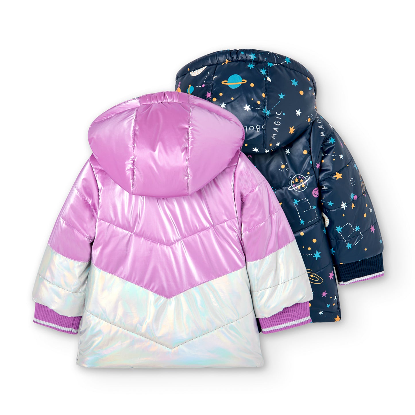 Parka reversibile double face tessuto tecnico bambina