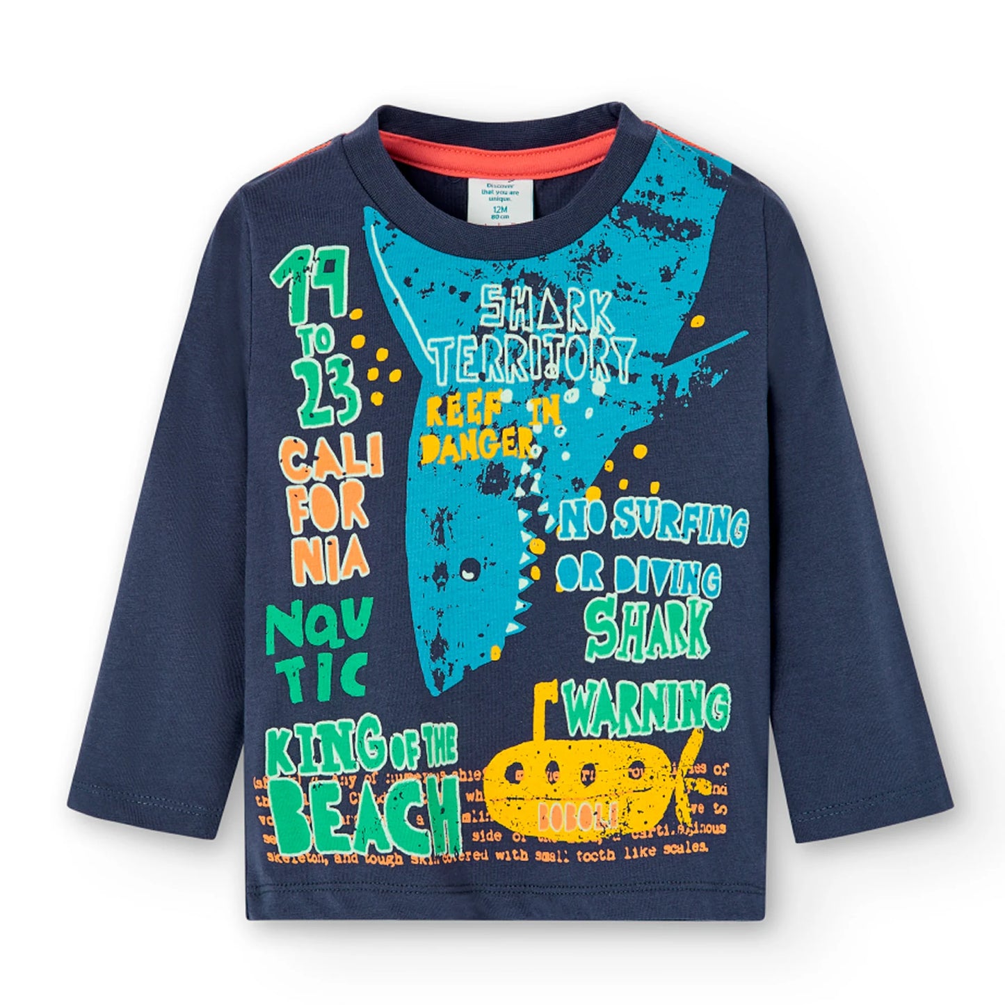 Maglietta in cotone per bambino, blu marino