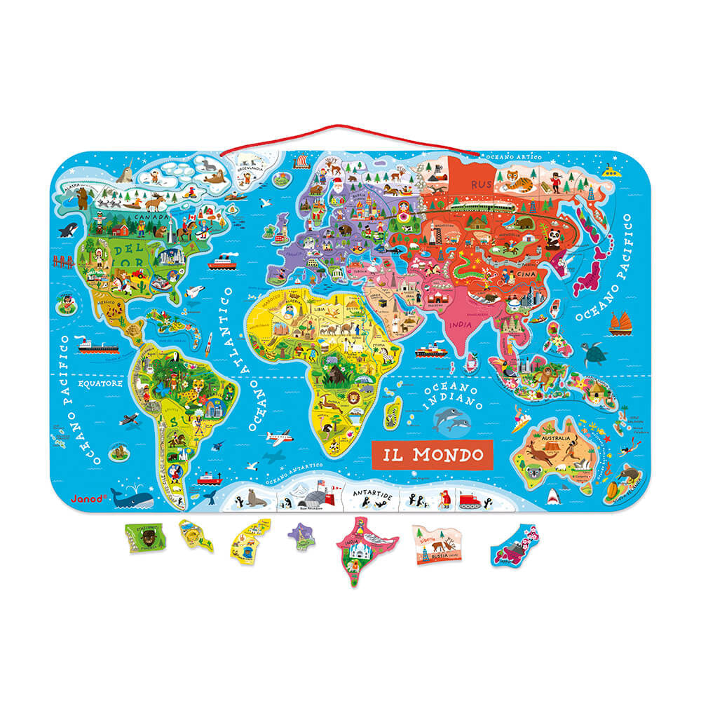 Puzzle mappa magnetica Mondo versione Italiana