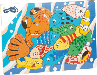 Puzzle ad incastro in legno - tutti a pescare!