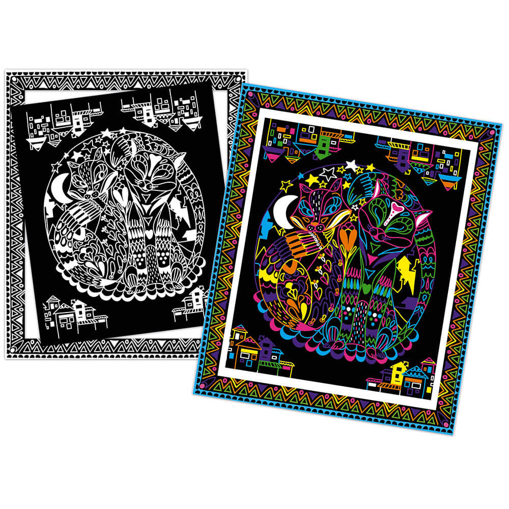 Tavole mandala da colorare «Animali» + pennarelli fluo