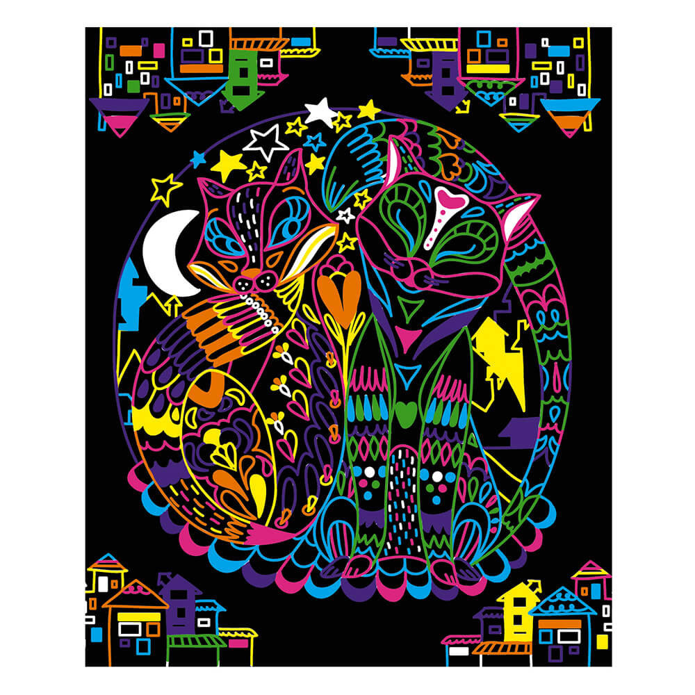 Tavole mandala da colorare «Animali» + pennarelli fluo