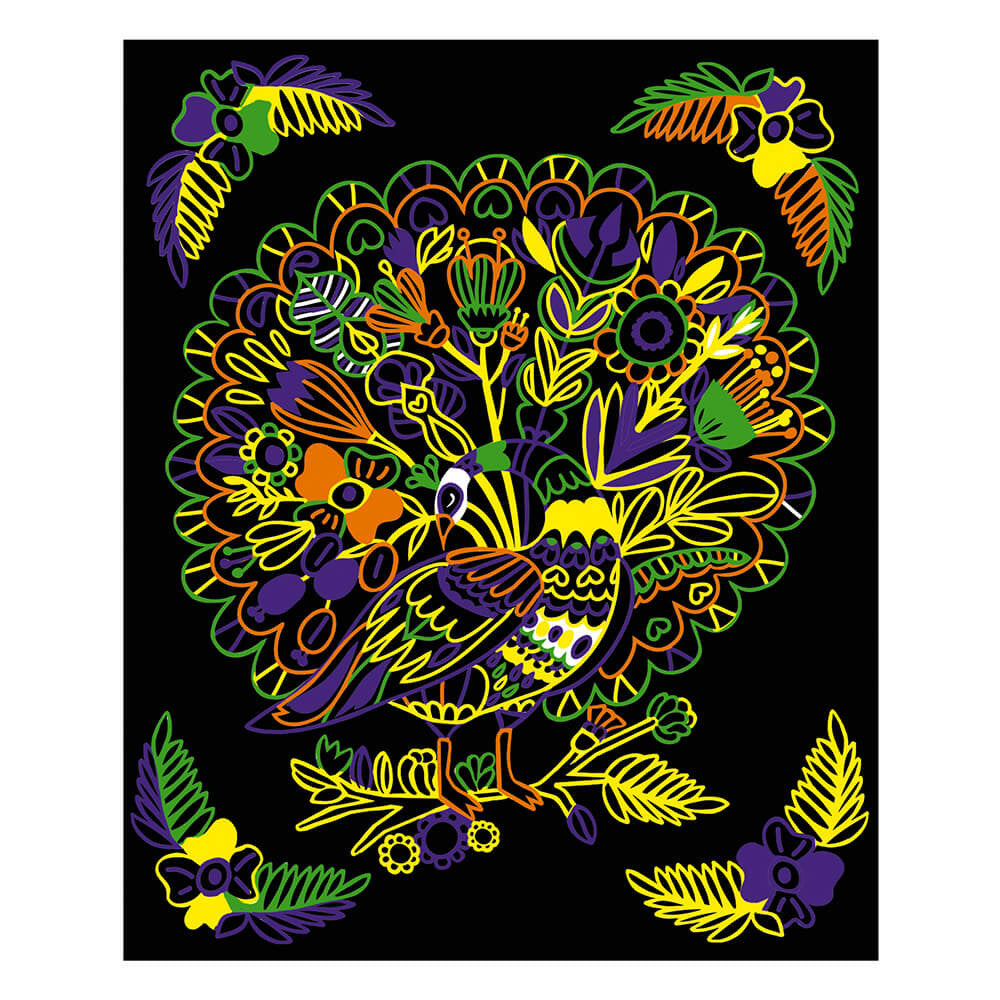Tavole mandala da colorare «Animali» + pennarelli fluo