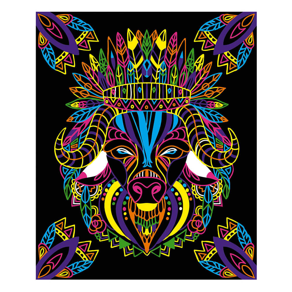 Tavole mandala da colorare «Animali» + pennarelli fluo