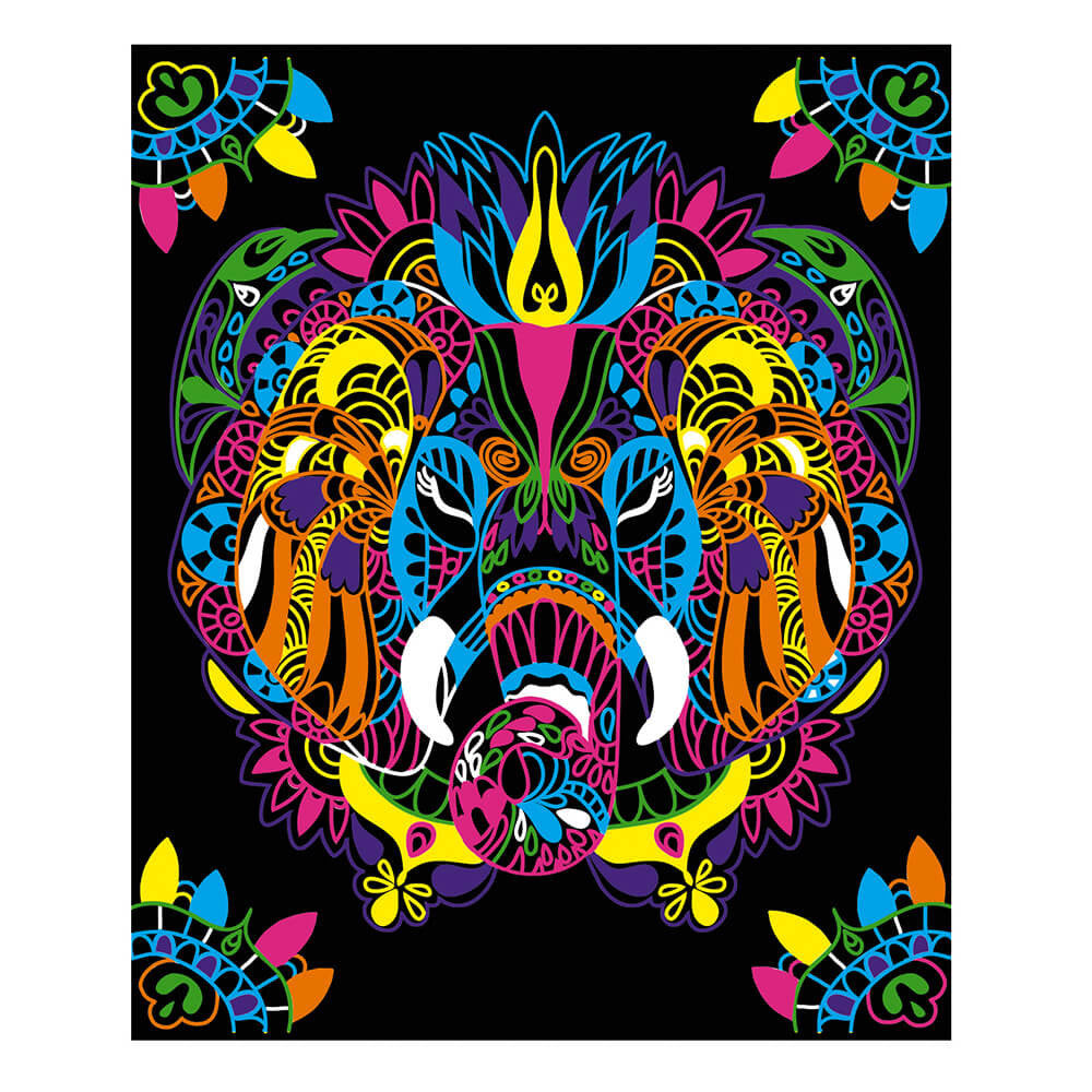 Tavole mandala da colorare «Animali» + pennarelli fluo