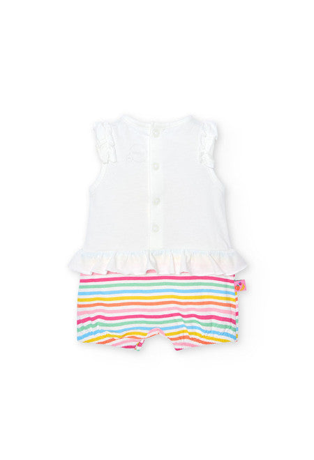 Tutina combinata da neonata bianca