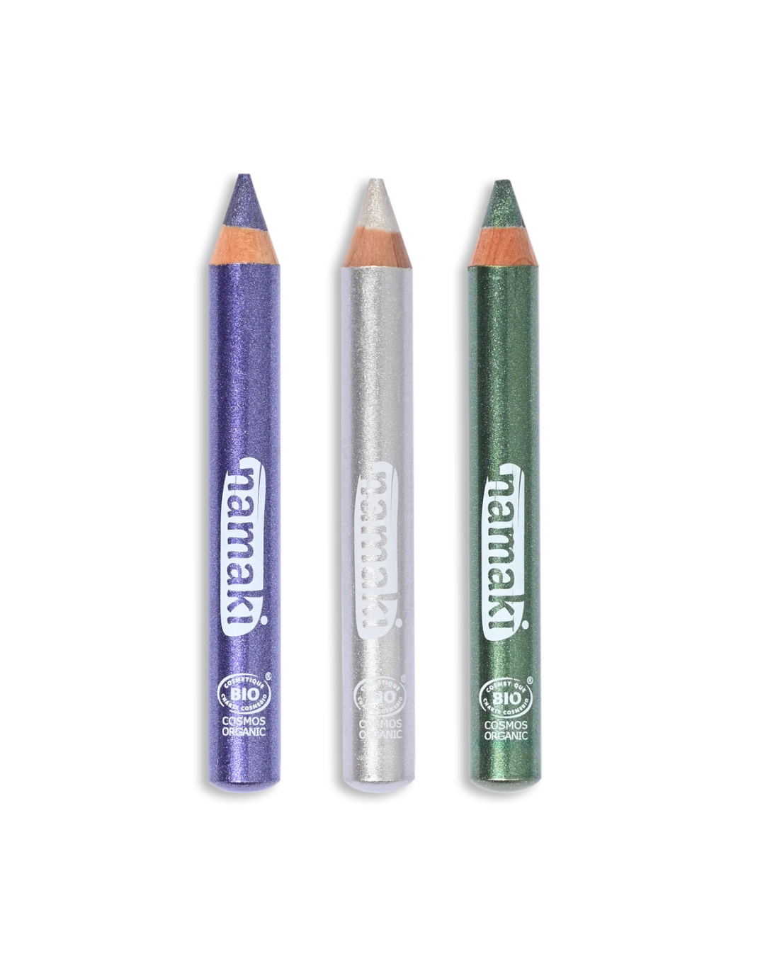 Matite per il trucco glitterate Jumbo - Viola-Argento-Verde