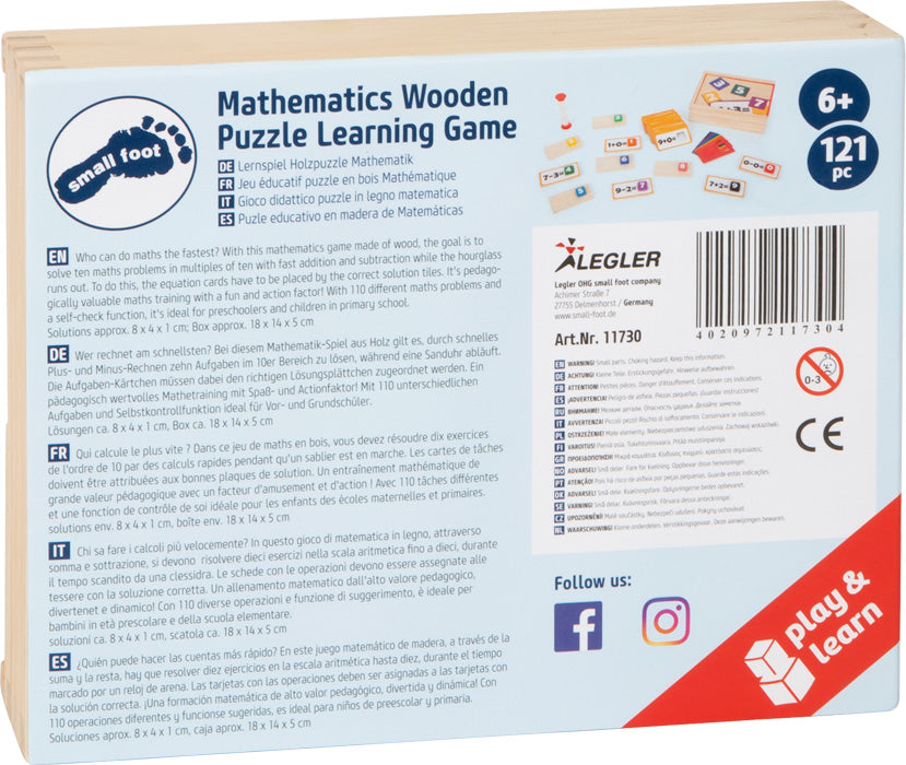 Gioco didattico Puzzle in legno Matematica
