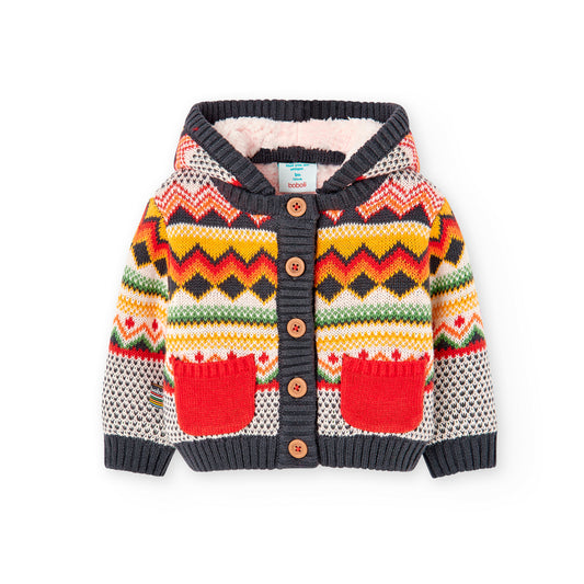 Giacchetta tricot jacquard per neonati
