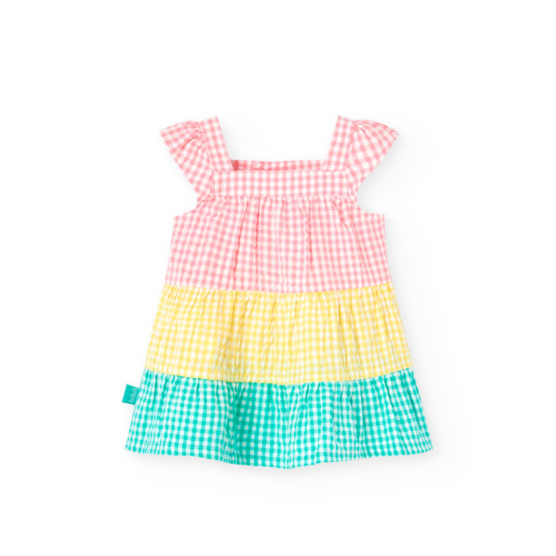 Vestito in popeline con design a quadretti